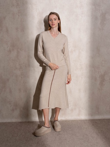 Camisola de malha com risca lateral