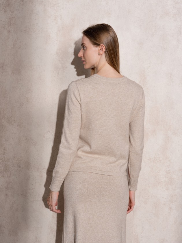 Camisola de malha com risca lateral