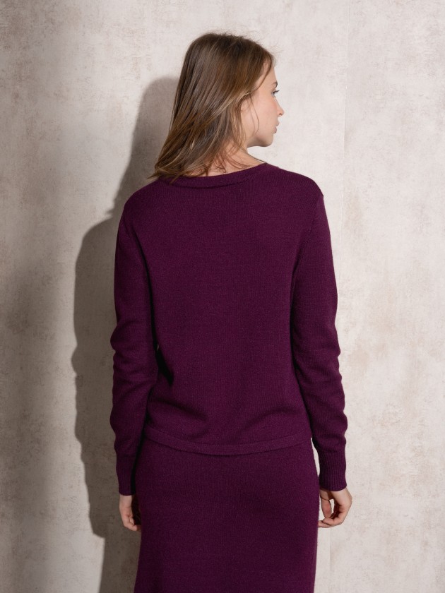 Camisola de malha com risca lateral