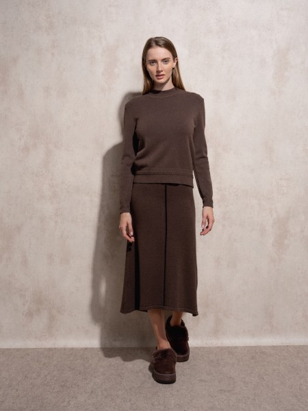 Camisola de malha com decote redondo