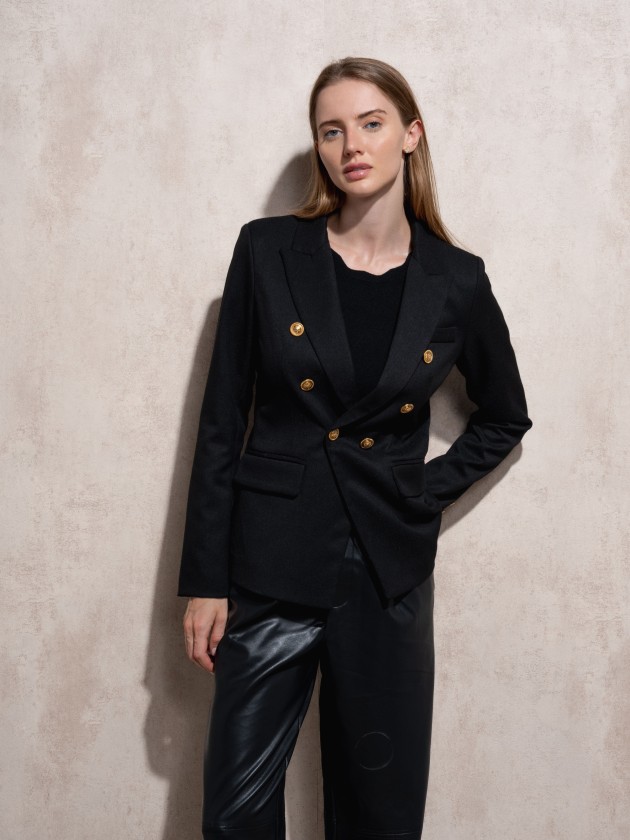Blazer with gold buttons