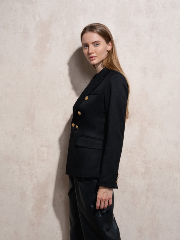 Blazer with gold buttons