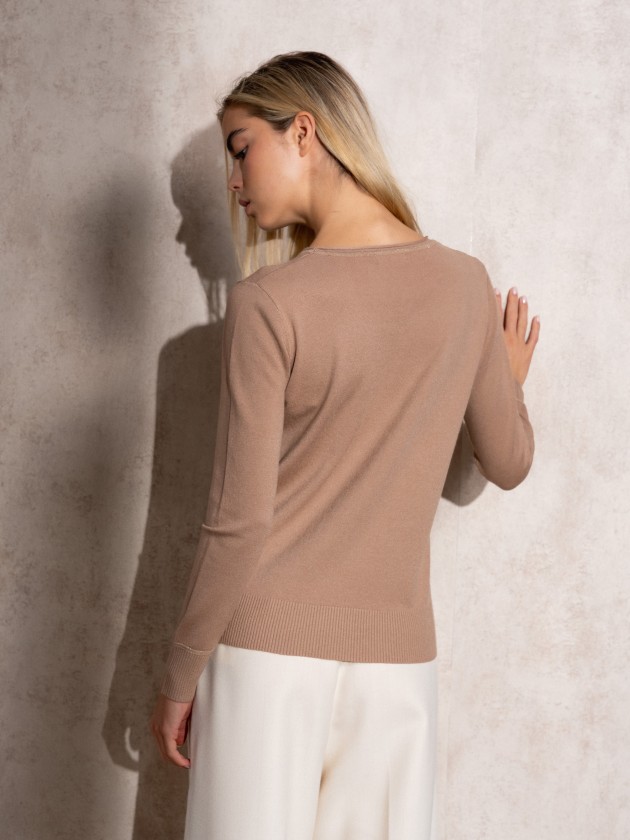 Camisola de malha com pormenor de lurex