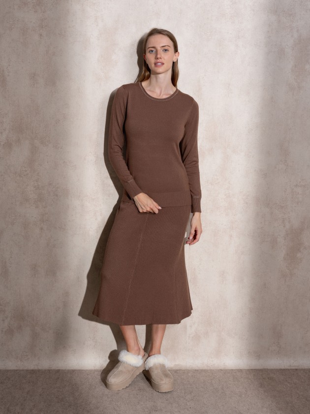 Camisola de malha com pormenor de lurex