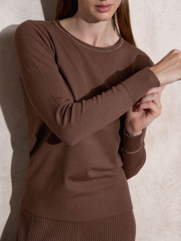 Camisola de malha com pormenor de lurex