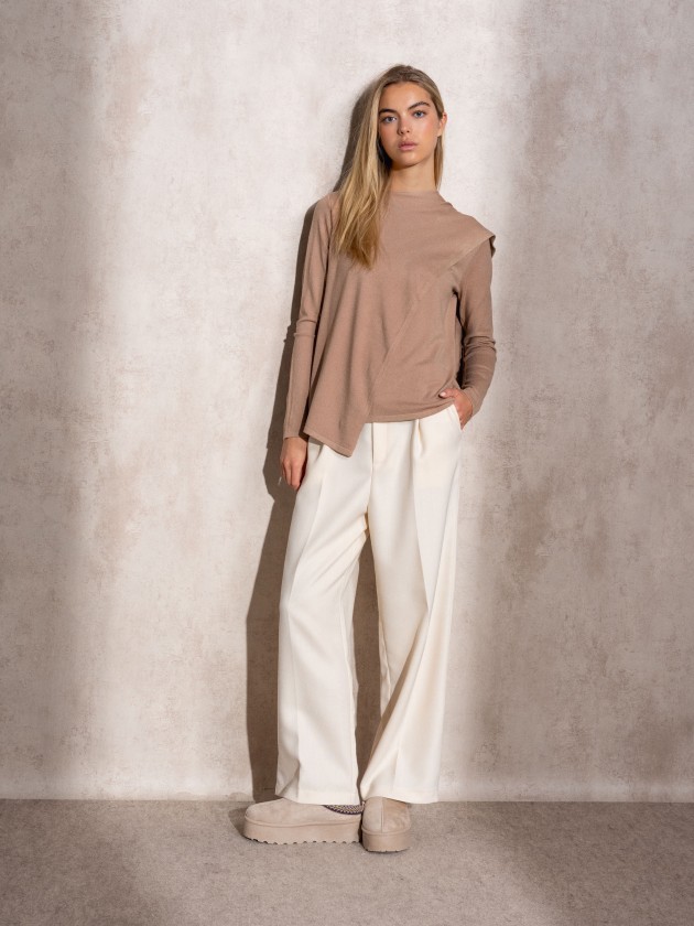 Camisola de malha com charpe