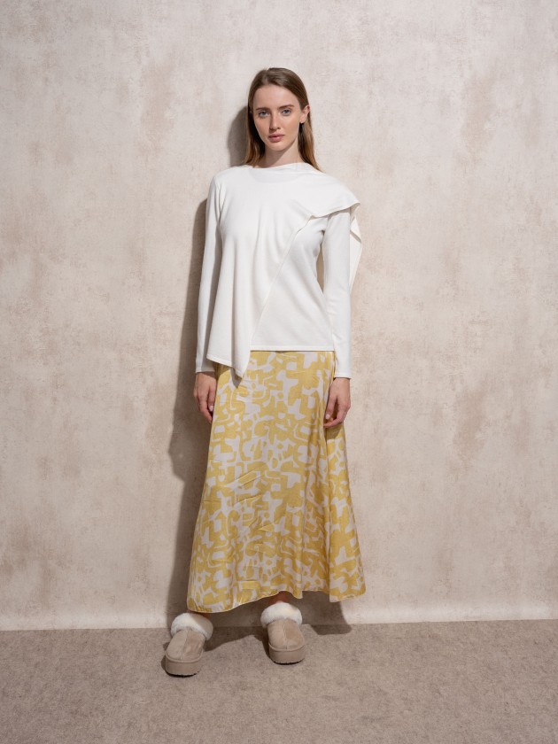 Camisola de malha com charpe
