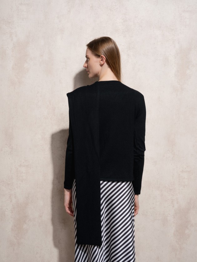 Camisola de malha com charpe