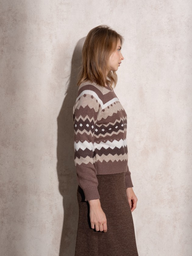 Camisola de malha jaquard