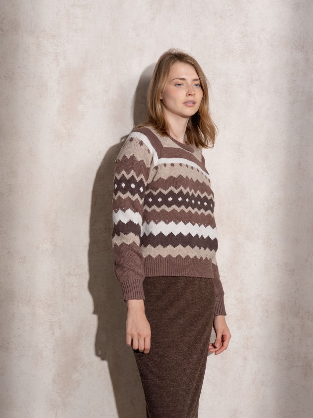 Camisola de malha jaquard