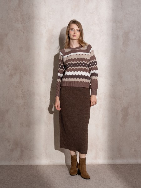 Camisola de malha jaquard