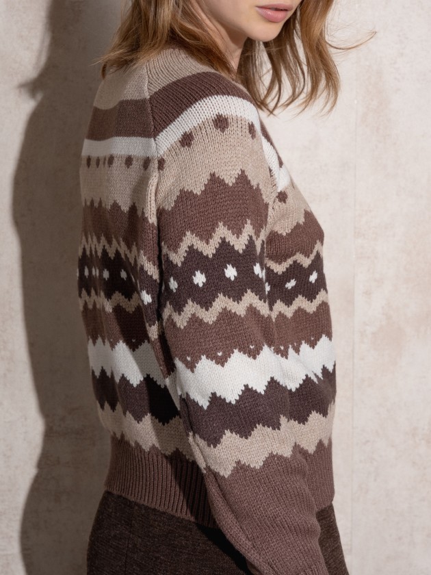 Camisola de malha jaquard