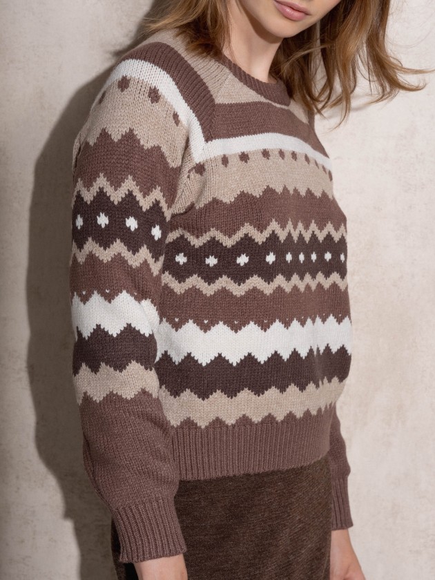 Camisola de malha jaquard
