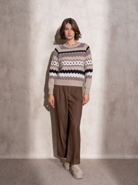 Jacquard knit sweater