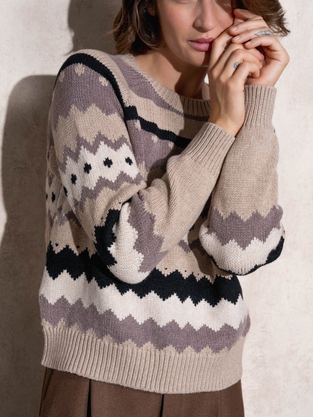 Pull en maille jacquard