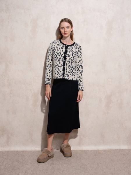 Manteau en tricot  imprim animalier