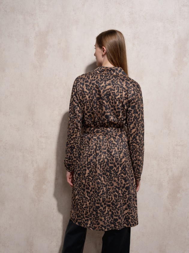 Trench coat com estampa animal