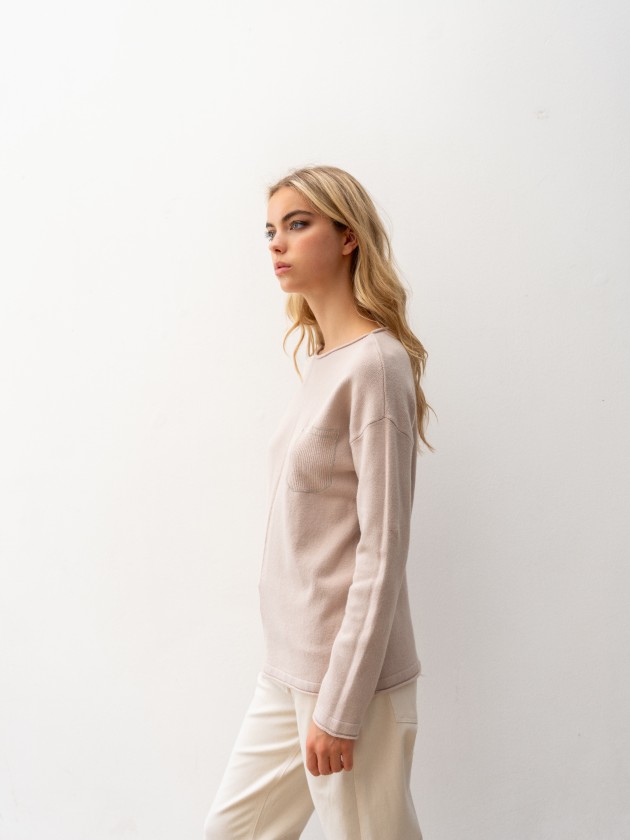 Camisola de malha com brilhantes