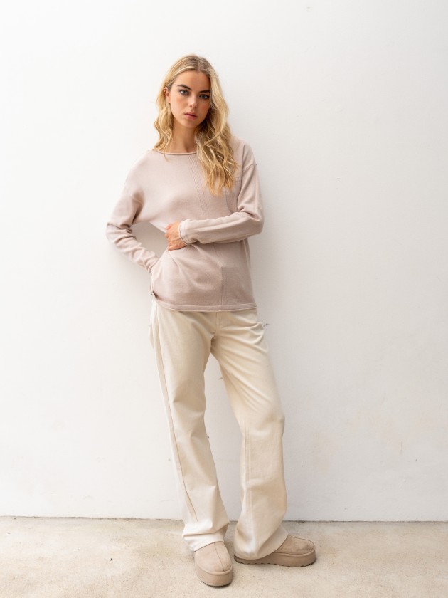 Camisola de malha com brilhantes