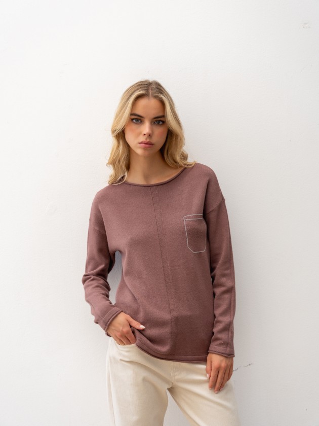 Camisola de malha com brilhantes