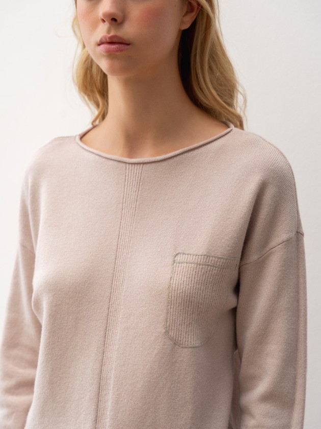 Camisola de malha com brilhantes