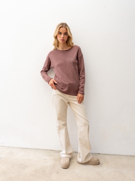 Camisola de malha com brilhantes