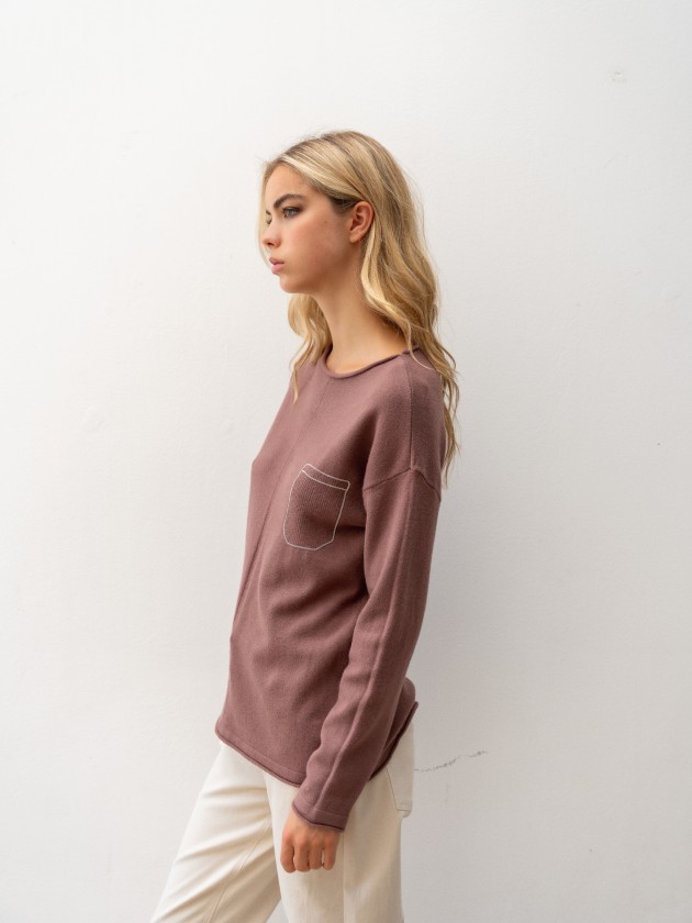 Camisola de malha com brilhantes