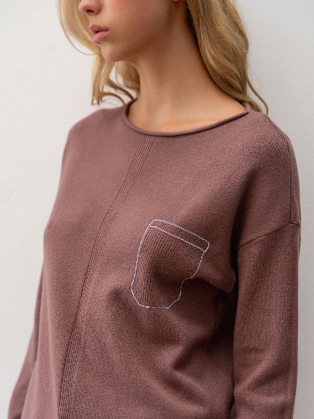 Camisola de malha com brilhantes