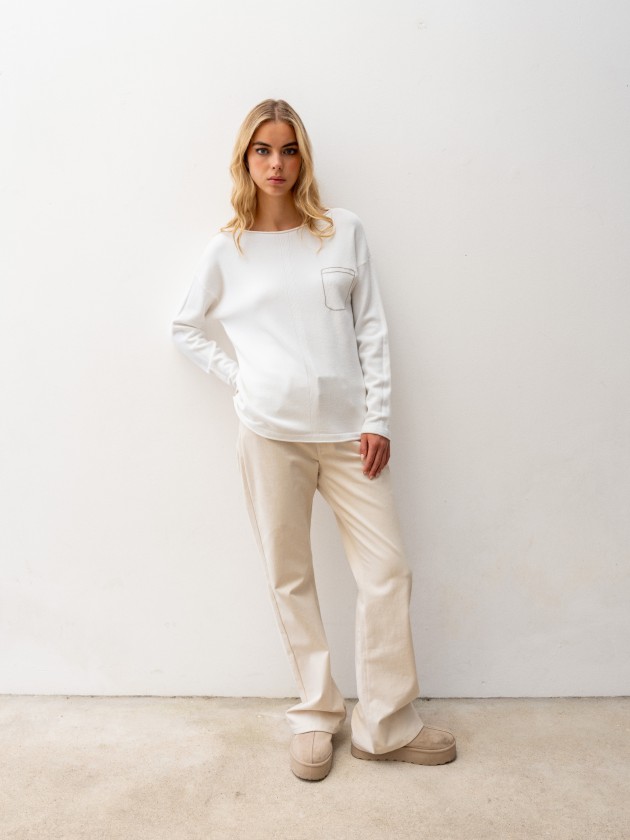 Camisola de malha com brilhantes