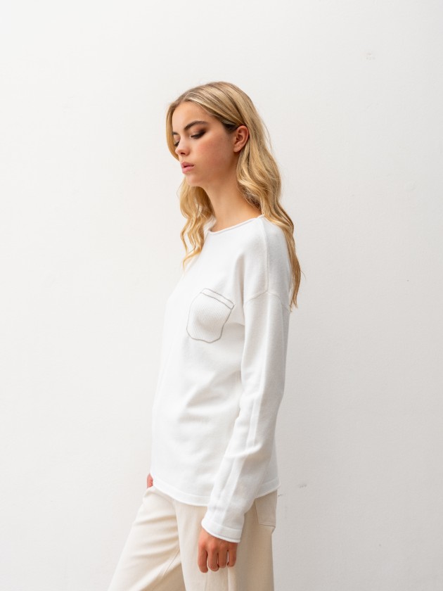 Camisola de malha com brilhantes