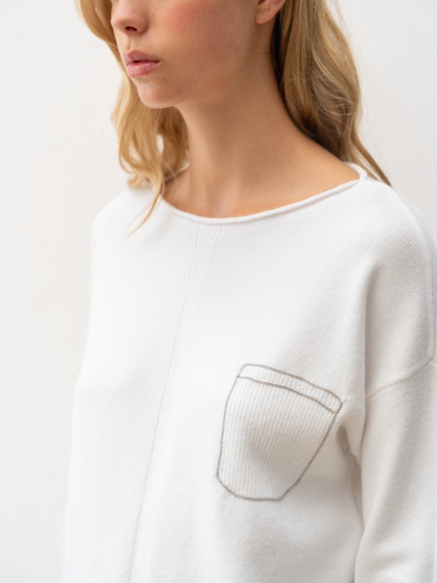 Camisola de malha com brilhantes