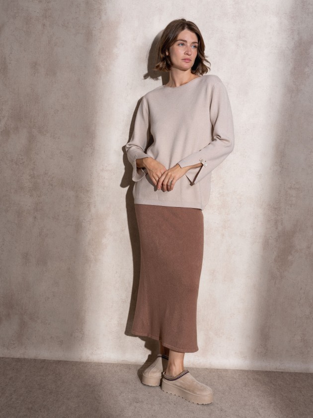 Pull en maille  encolure ronde