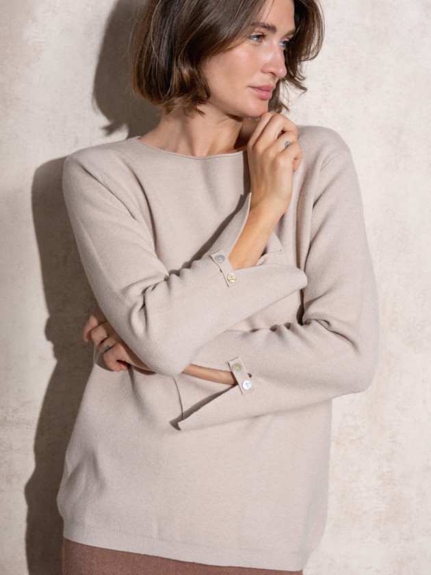 Pull en maille  encolure ronde