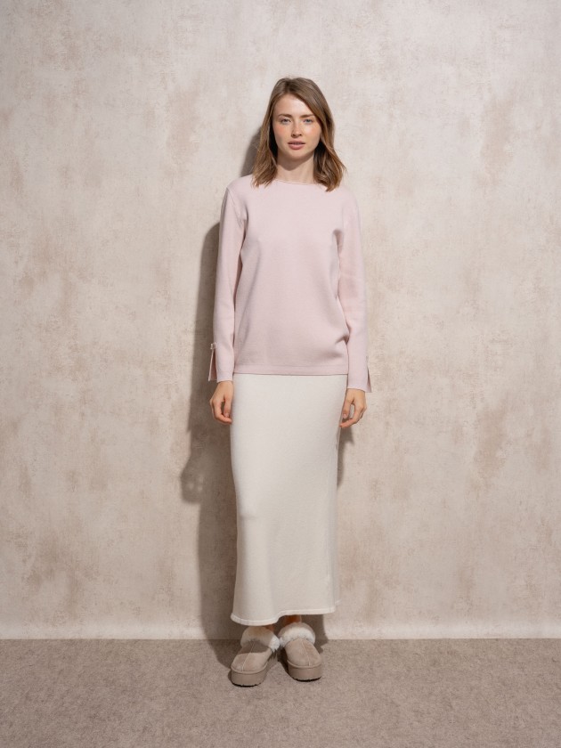 Pull en maille  encolure ronde