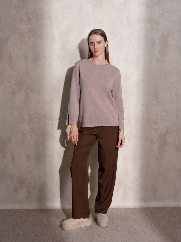 Pull en maille  encolure ronde