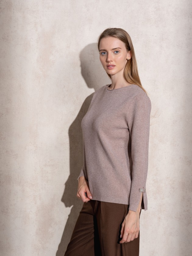 Pull en maille  encolure ronde