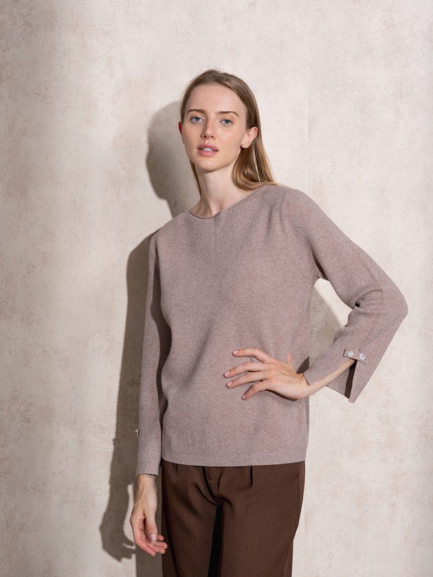 Pull en maille  encolure ronde