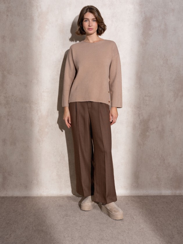 Camisola de malha com botes