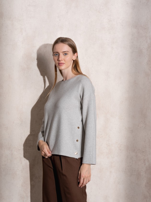 Camisola de malha com botes