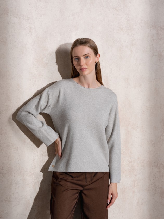 Camisola de malha com botes