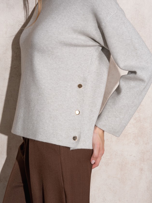 Camisola de malha com botes