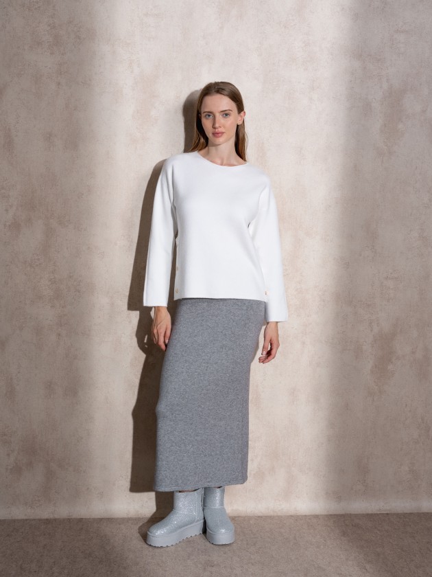 Camisola de malha com botes