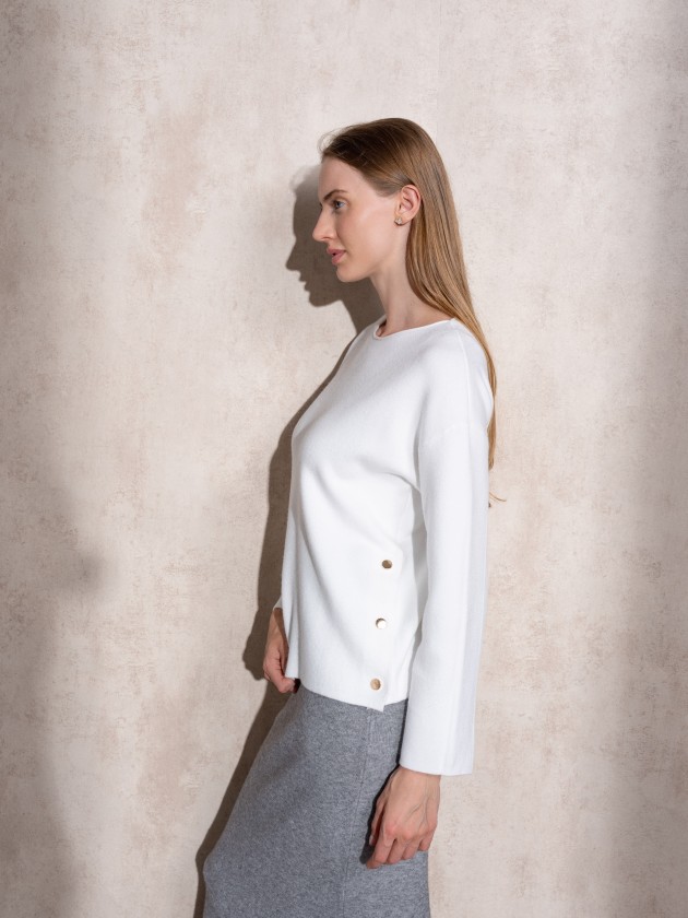 Camisola de malha com botes
