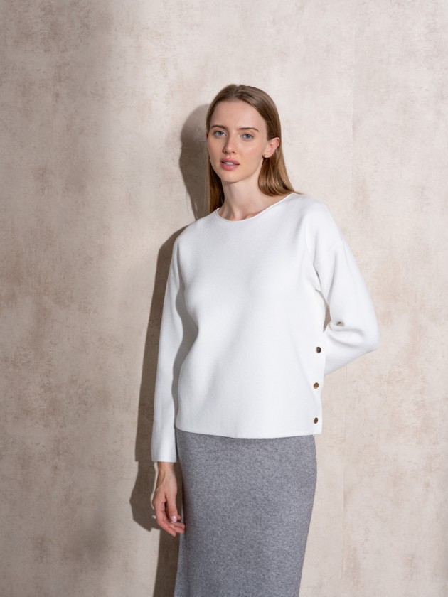 Camisola de malha com botes