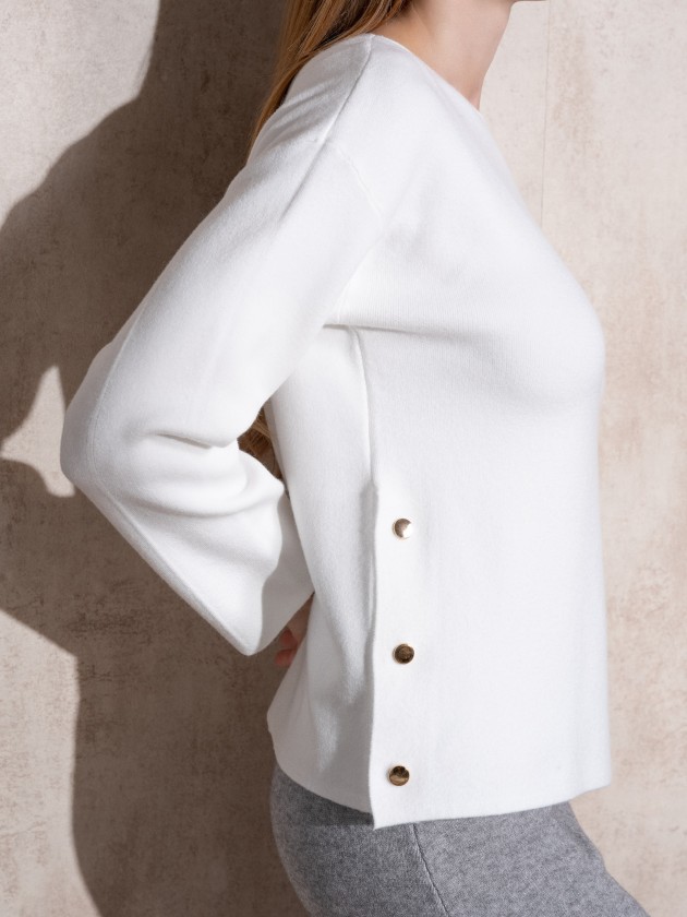Camisola de malha com botes
