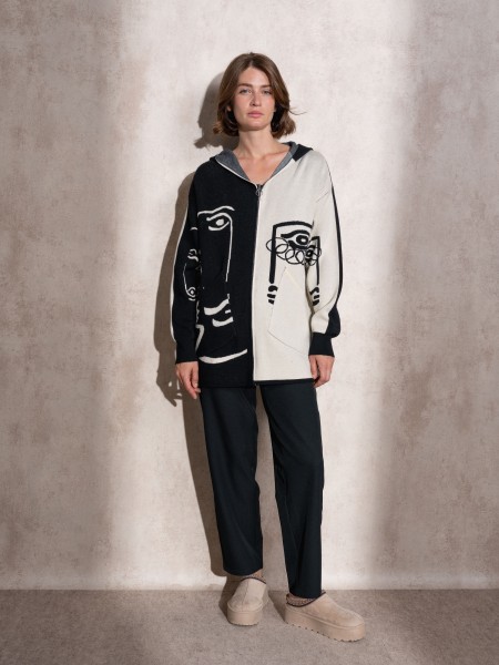 Manteau  motif tricot