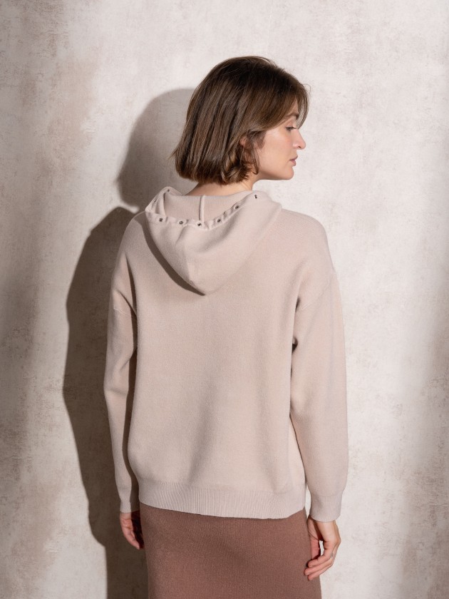 Eyelet knit sweatshirt