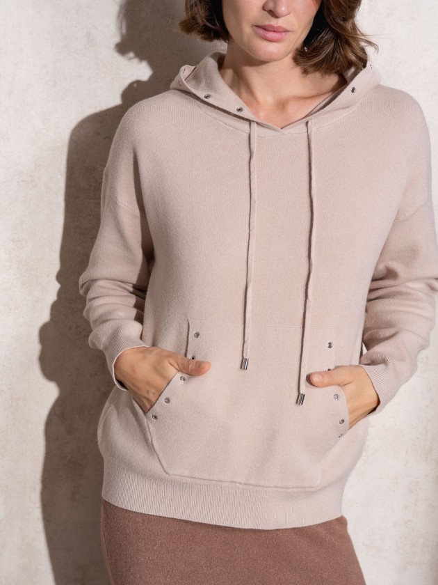 Eyelet knit sweatshirt