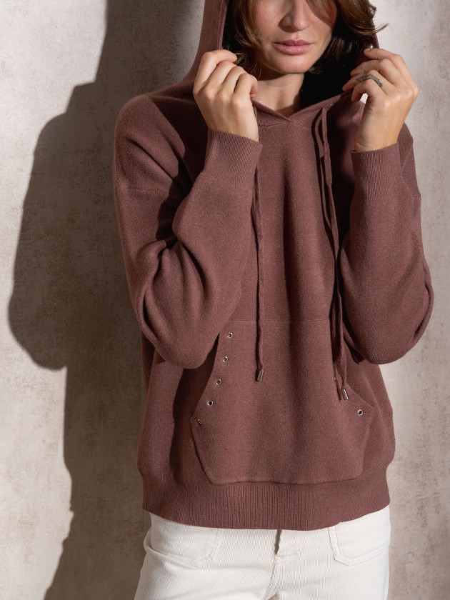 Eyelet knit sweatshirt