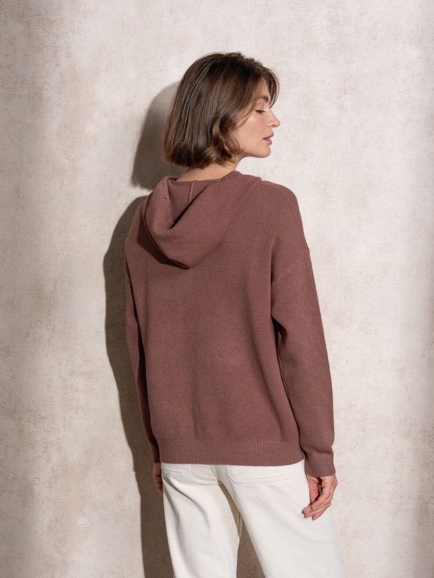 Eyelet knit sweatshirt